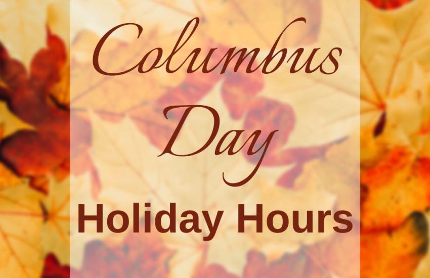 Columbus Day holiday closures Town of Pittsford